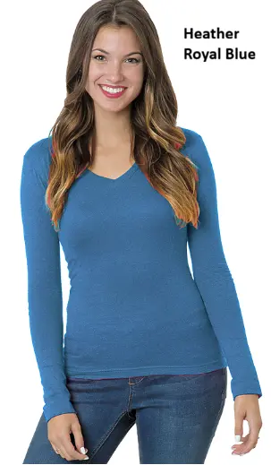 Junior-Misses long sleeve deep V neck.webp