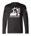 "WOLVERINES" (Front Design) Men's / Unisex Black Long Sleeve Tee