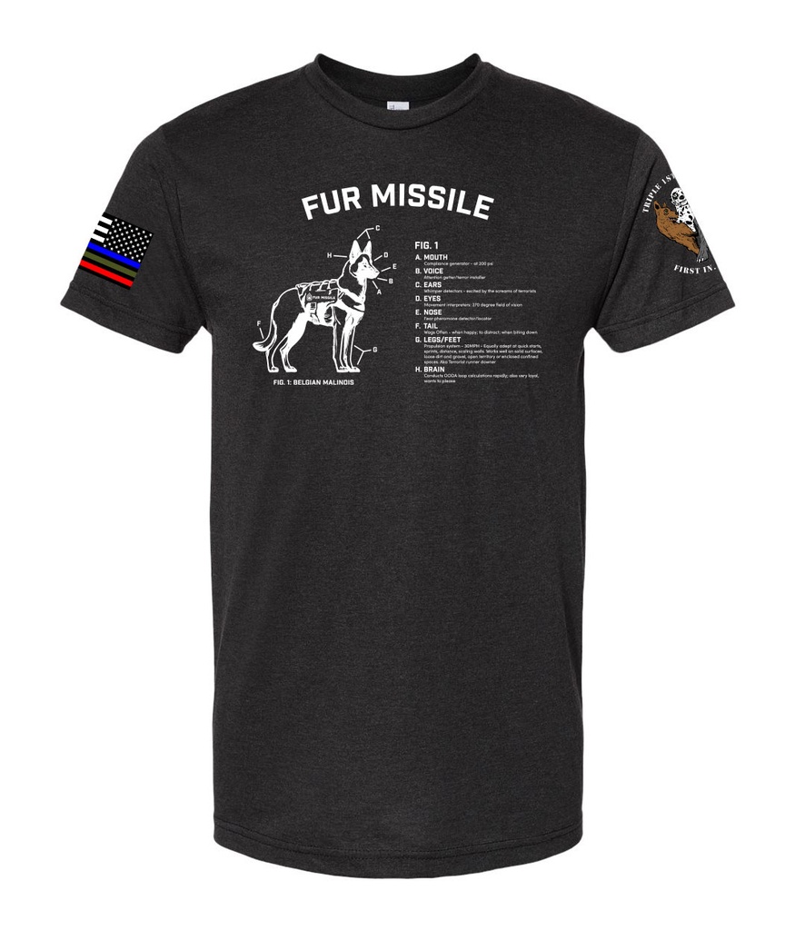 "Fur Missile" Men's / Unisex Fine Jersey Cotton Tee