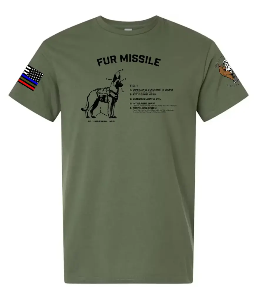 "Fur Missile" Men's / Unisex Fine Jersey Cotton Tee