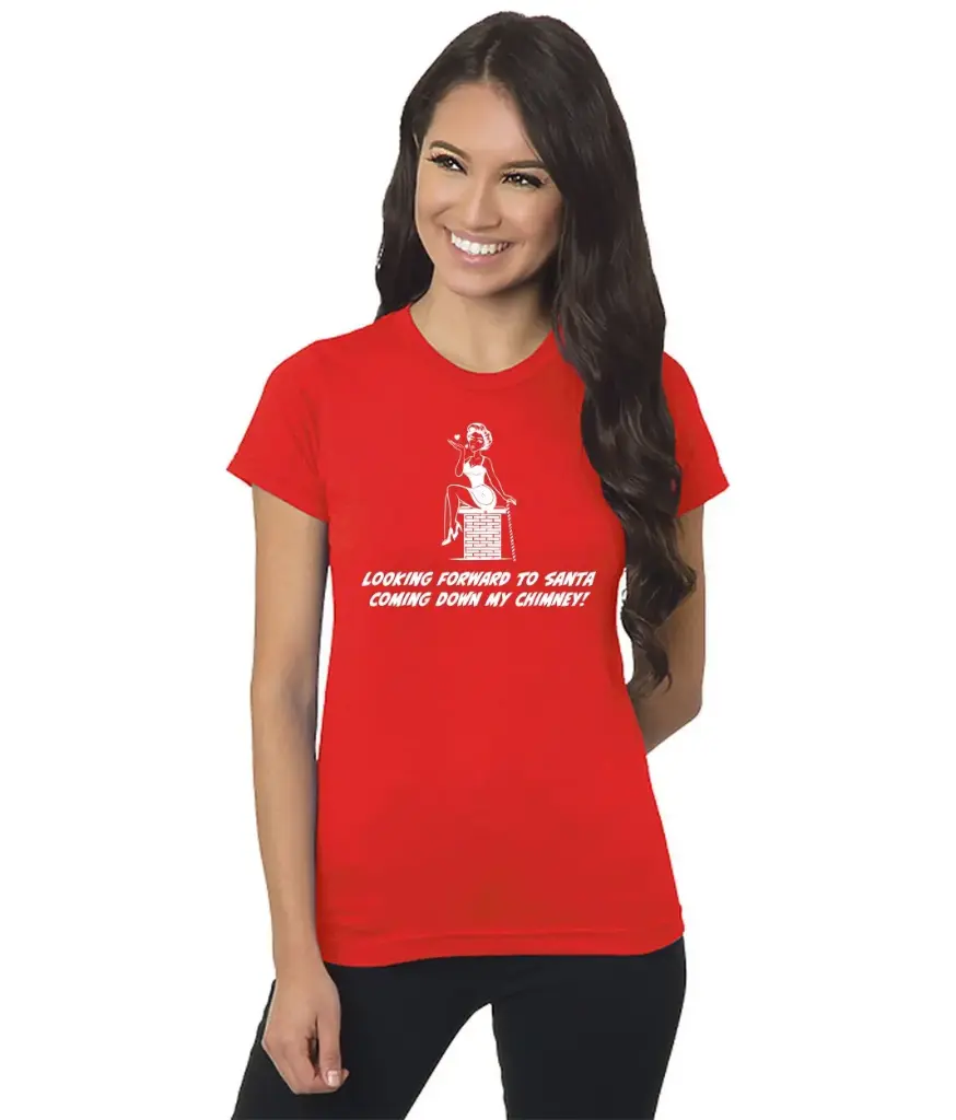 "Looking Forward to Santa" Women's Tee