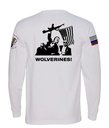 "WOLVERINES" (Back Design) Men's / Unisex White Long Sleeve Tee