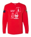 "Santa Coming Down the Chimney" Men's Red Long Sleeve Tee