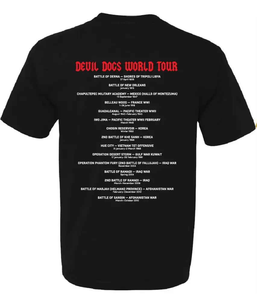 Devil Dogs World Tour Men's / Unisex Midweight Short Sleeve Tee: