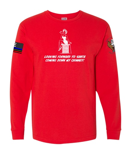 "Looking Forward to Santa" Women's Red Long Sleeve Tee