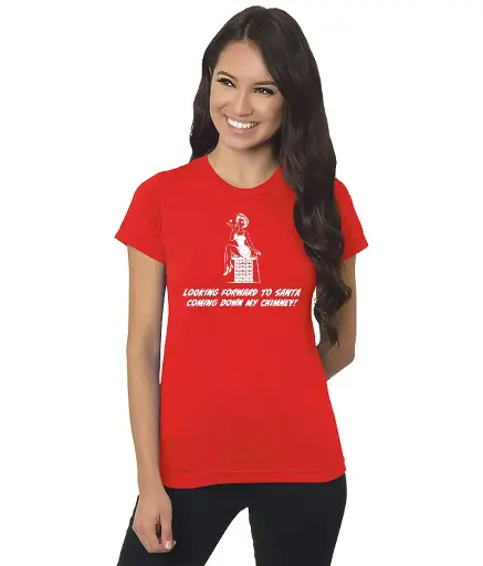 "Looking Forward to Santa" Women's Tee