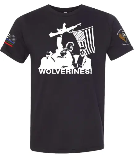 "WOLVERINES" (Front Design) Men's / Unisex Black Short Sleeve Tee