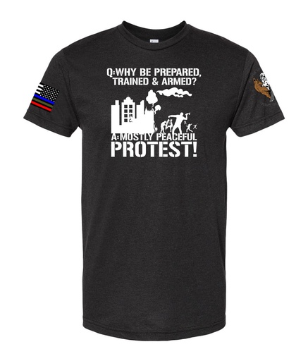 "Mostly Peaceful Protest" Men's Fine-Jersey Tee