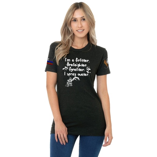 "Firefighter / I Spray Water" Women's Fine-Jersey Tee: 