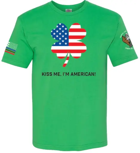 "American Shamrock - Kiss Me" Men's Fine-Jersey Tee