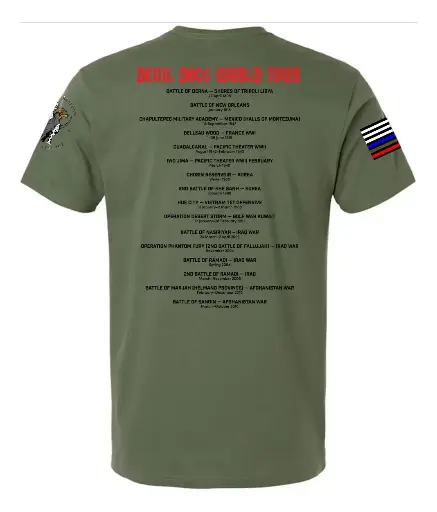 Devil Dogs World Tour Men's / Unisex Midweight Short Sleeve Tee: